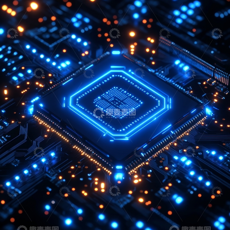 高清大图下载【趣麦麦图】未来科技芯片电路板