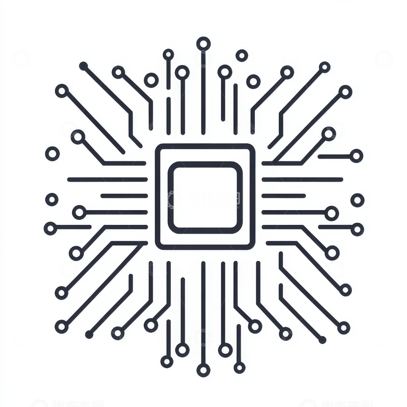 高清大图下载【趣麦麦图】电路板中央处理器图标