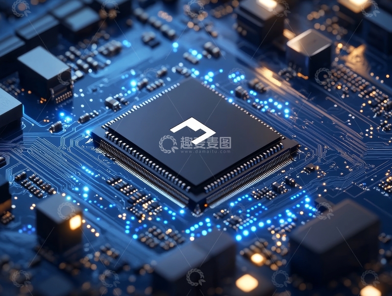 高清大图下载【趣麦麦图】电路板上的中央处理器