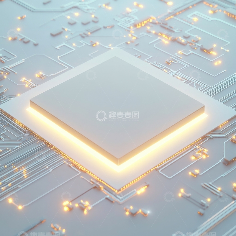 高清大图下载【趣麦麦图】发光电路板上的芯片