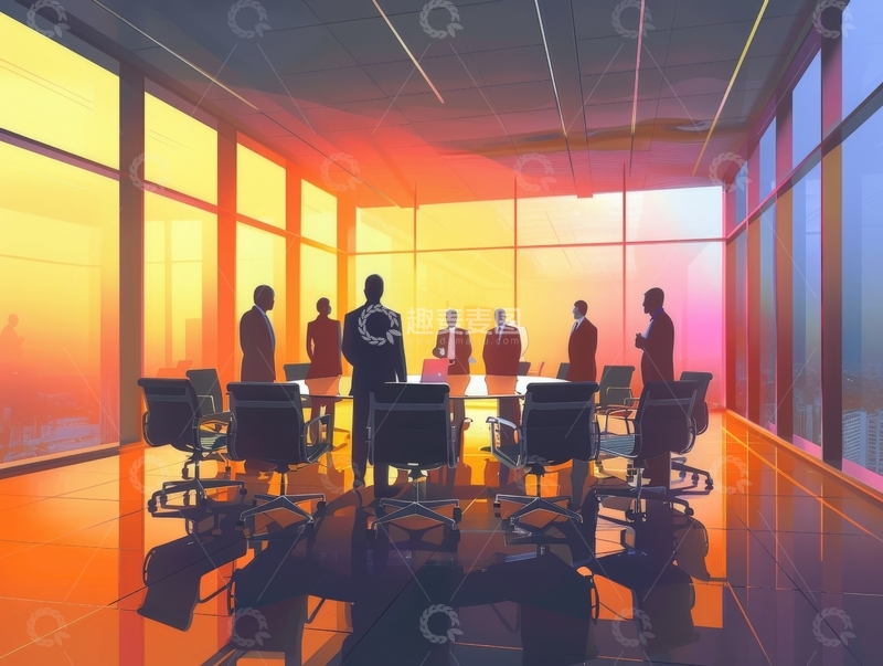 高清大图下载【趣麦麦图】会议室内的商务会议