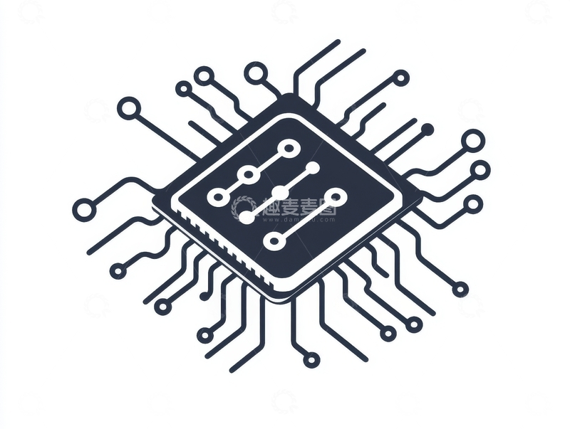 高清大图下载【趣麦麦图】集成电路芯片示意图