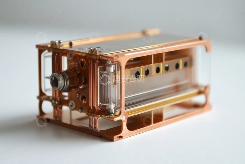 高清大图下载【趣麦麦图】透明外壳铜色框架的机械装置