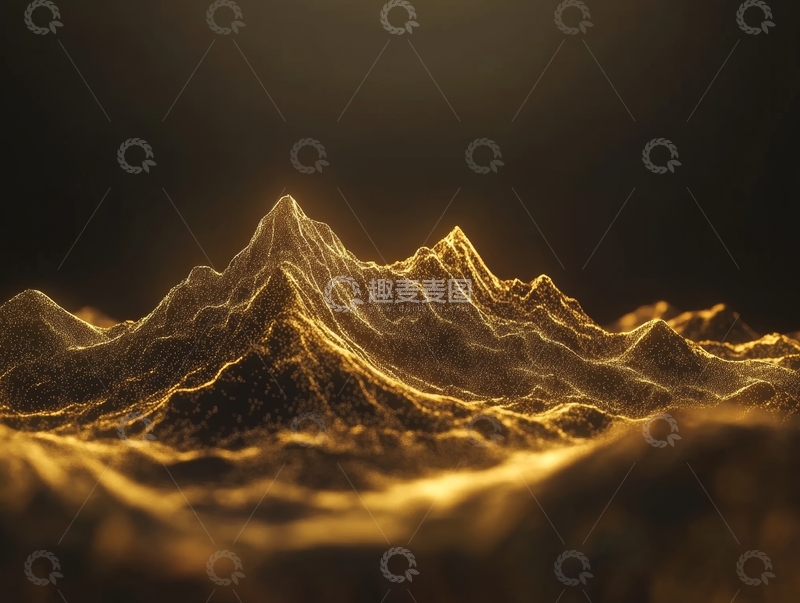 高清大图下载【趣麦麦图】金色山峰的抽象艺术表现