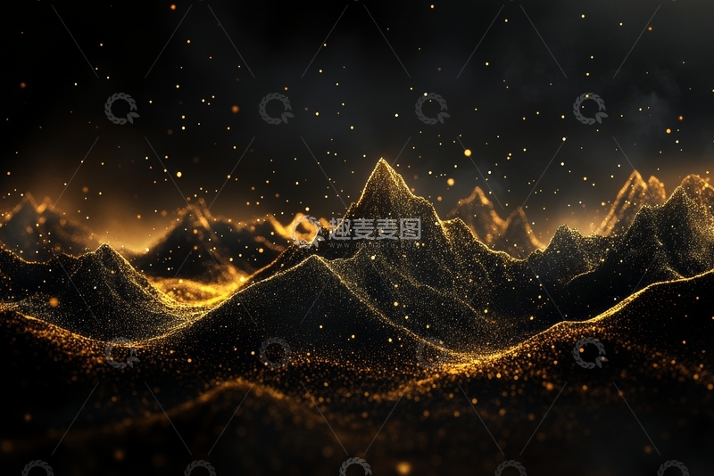 高清大图下载【趣麦麦图】金色山脉在夜空下的光辉景象