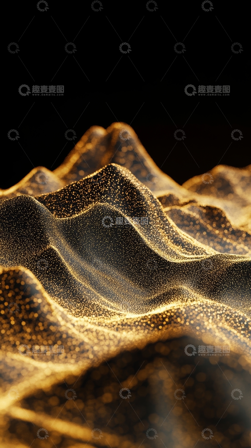 高清大图下载【趣麦麦图】金色波浪纹理的特写