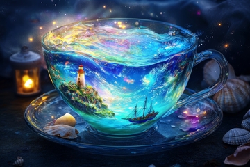 梦幻茶杯中的微缩海岛世界