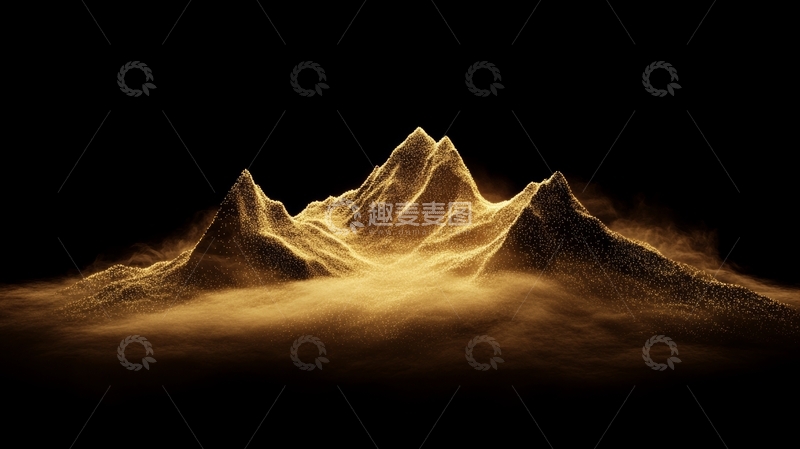 高清大图下载【趣麦麦图】金色山峰在黑暗中的光辉景象
