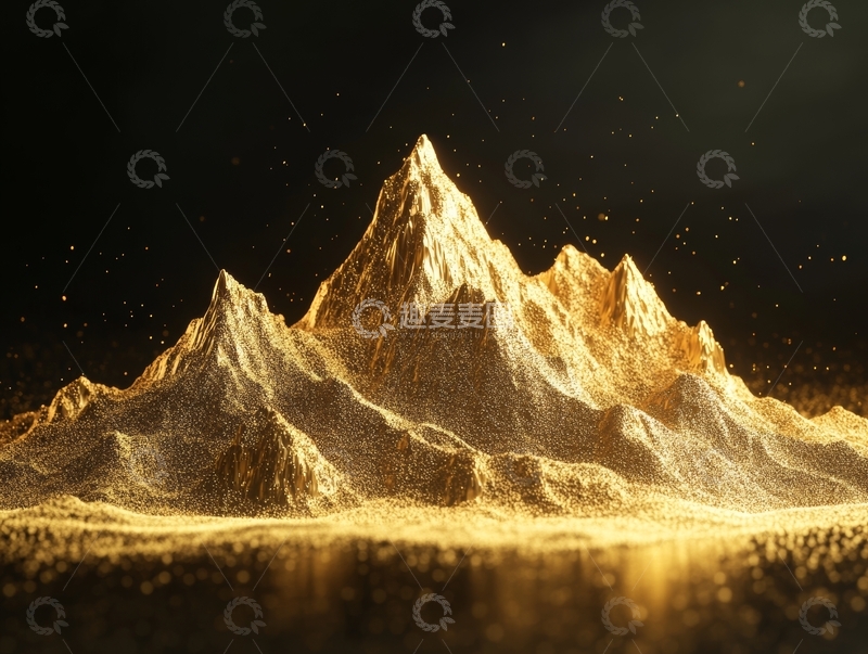 高清大图下载【趣麦麦图】金色山峰在黑暗背景下的光辉景象