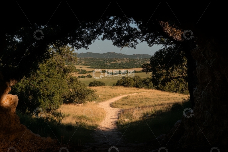 高清大图下载【趣麦麦图】树荫下的乡村小径