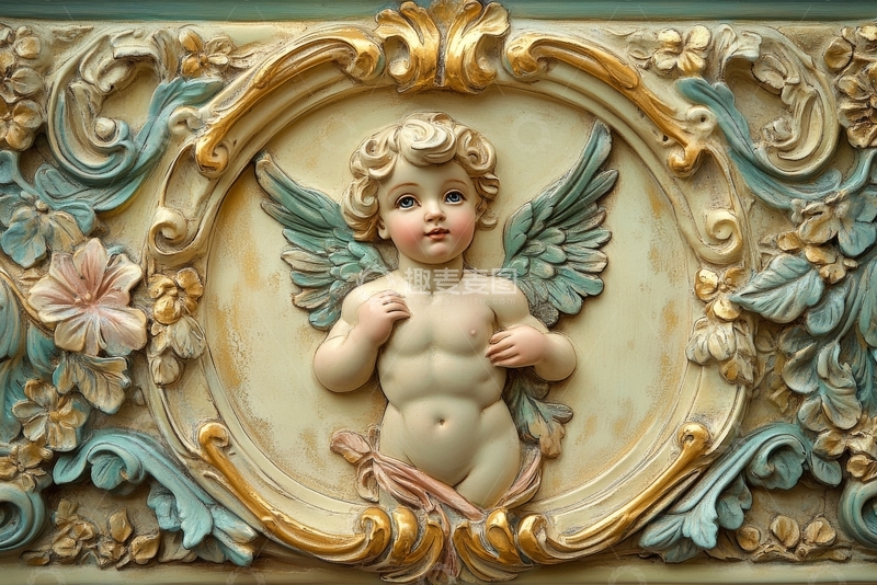 高清大图下载【趣麦麦图】精致浮雕中的天使形象