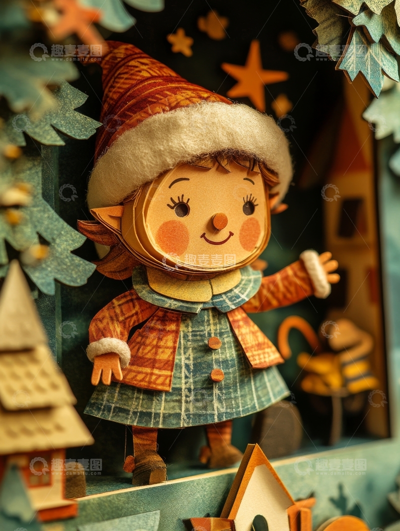 高清大图下载【趣麦麦图】冬日童话中的小女孩
