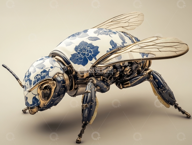 高清大图下载【趣麦麦图】机械蜜蜂艺术雕塑