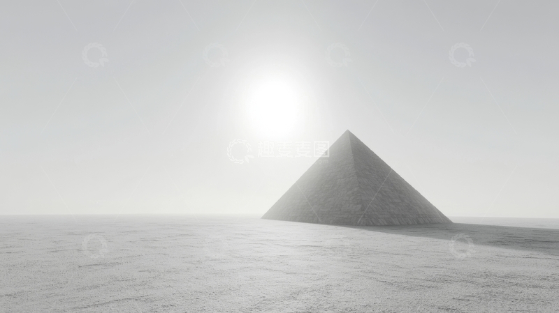 金字塔在阳光下的剪影