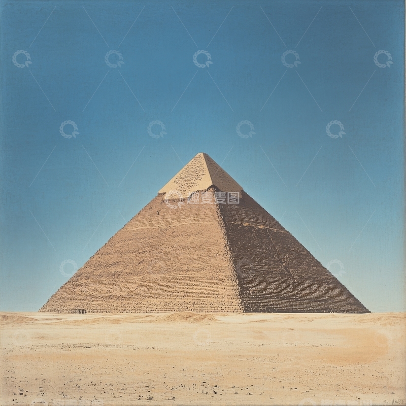 高清大图下载【趣麦麦图】金字塔在晴朗蓝天下的宏伟景象