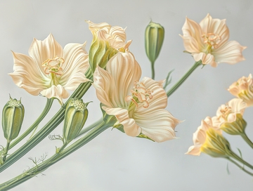 淡雅花卉静物图