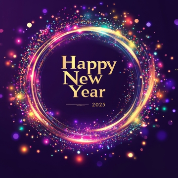 2025新年祝福圆形光效背景