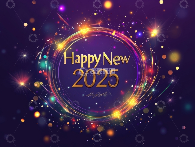 2025新年祝福彩光背景