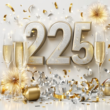 庆祝225周年，香槟与礼花