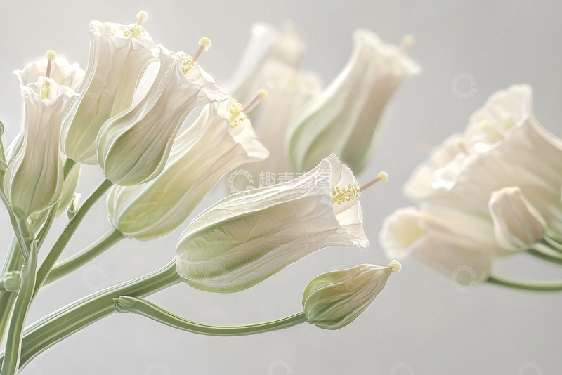 高清大图下载【趣麦麦图】白色花朵的优雅绽放