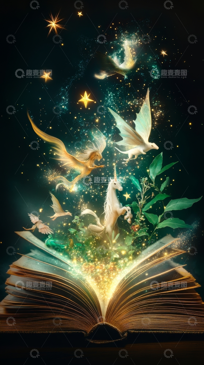 高清大图下载【趣麦麦图】魔法书中的梦幻世界