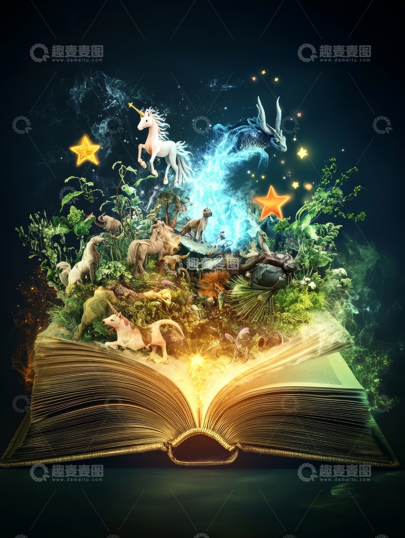 高清大图下载【趣麦麦图】魔法书中的奇幻世界