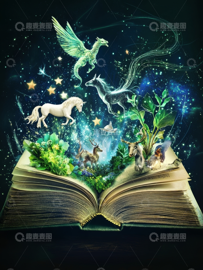 高清大图下载【趣麦麦图】魔法书中的奇幻世界