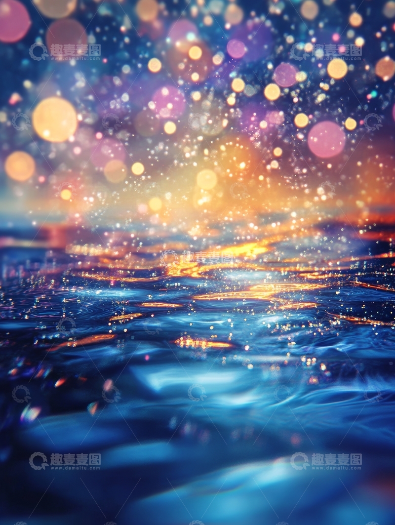 高清大图下载【趣麦麦图】梦幻水面波光粼粼