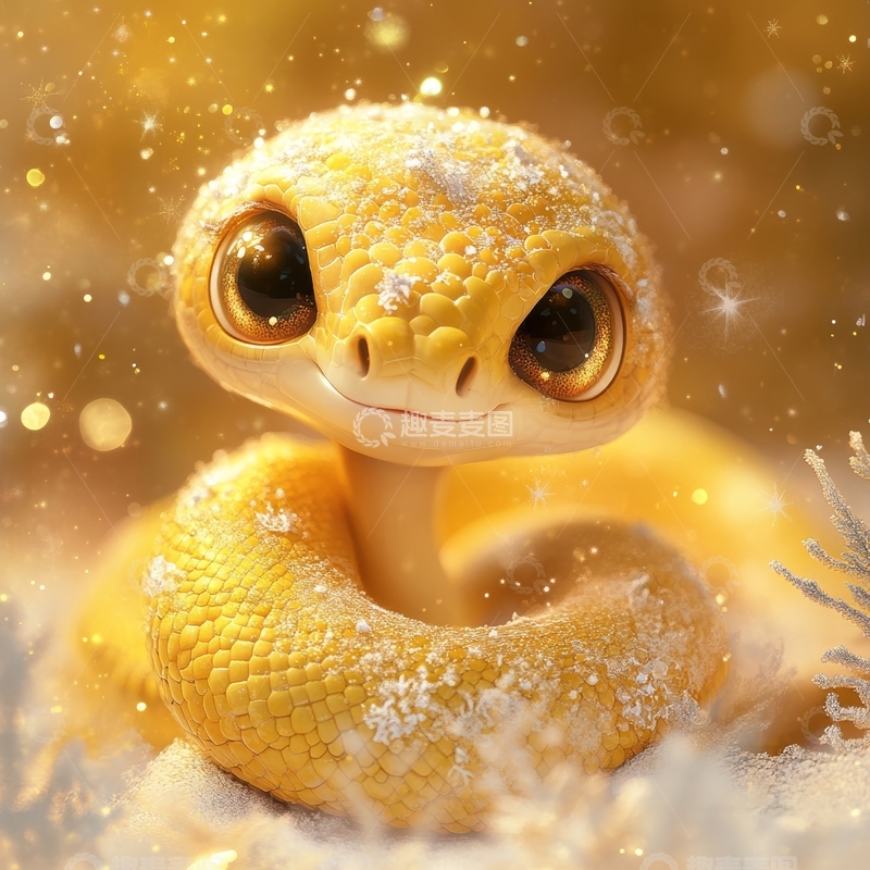 高清大图下载【趣麦麦图】金色蛇的梦幻特写