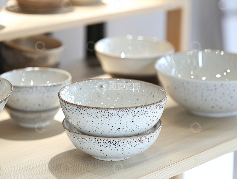 高清大图下载【趣麦麦图】陶瓷碗陈列展示