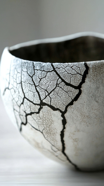 裂纹装饰的陶瓷碗