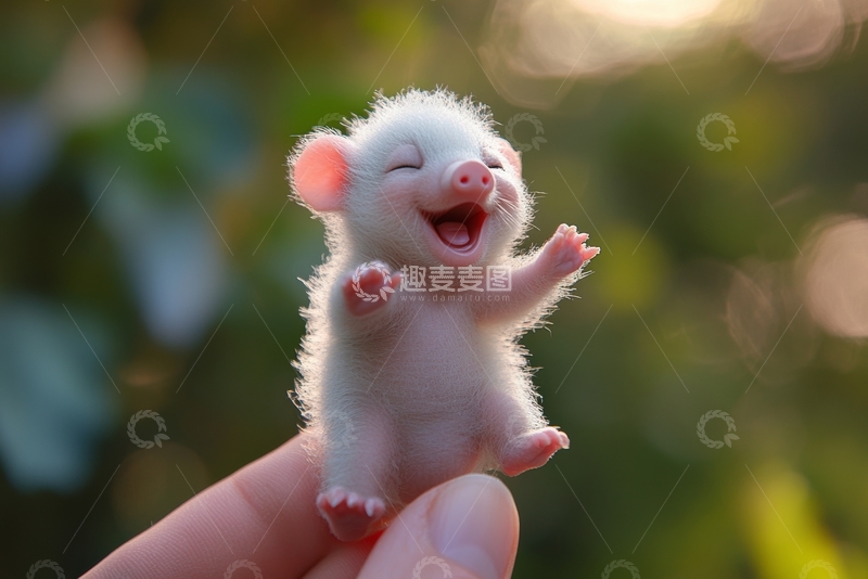 高清大图下载【趣麦麦图】手捧微笑的小猪崽