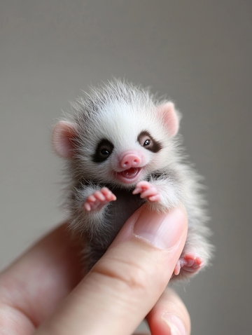 手指上的小刺猬幼崽