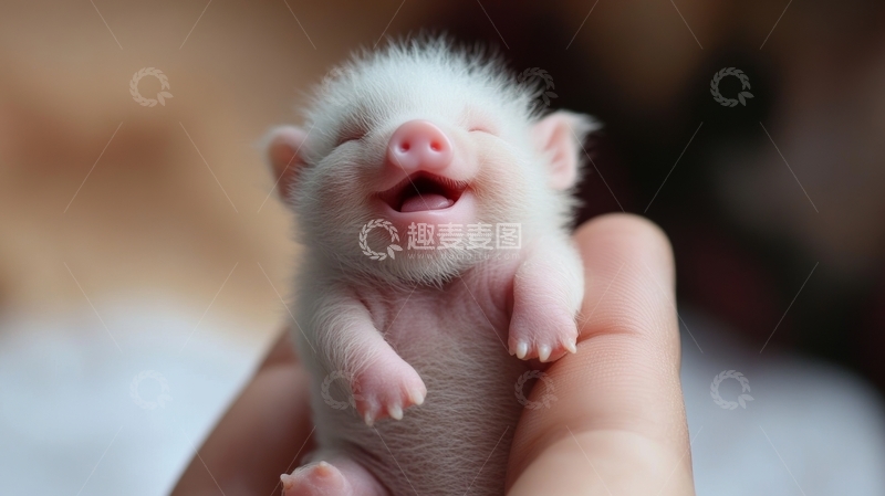 高清大图下载【趣麦麦图】手捧微笑的小猪崽