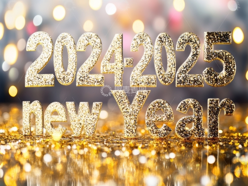 2024-2025新年金色闪耀文字