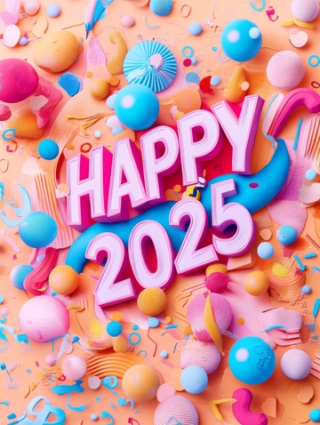 2025新年庆祝色彩缤纷