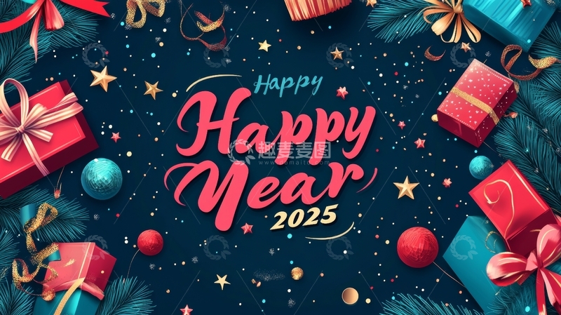 2025新年庆祝插画