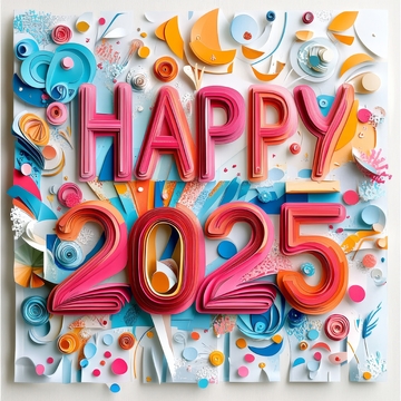 2025新年祝福艺术插画