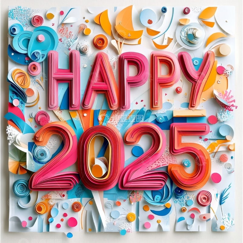 2025新年祝福艺术插画