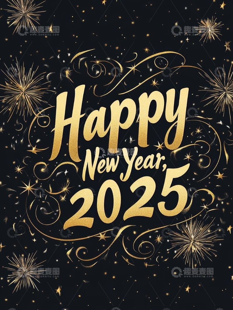 金色2025新年祝福背景
