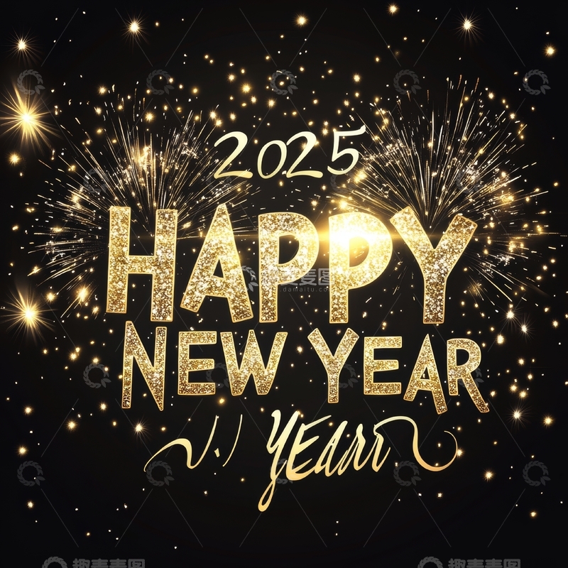 2025年新年庆祝烟花背景