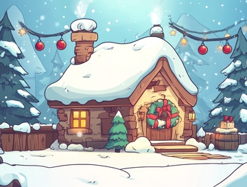 雪景中的温馨小屋