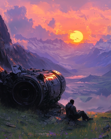 废墟旁的沉思者