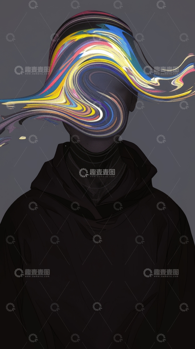 高清大图下载【趣麦麦图】色彩斑斓的抽象头像人物