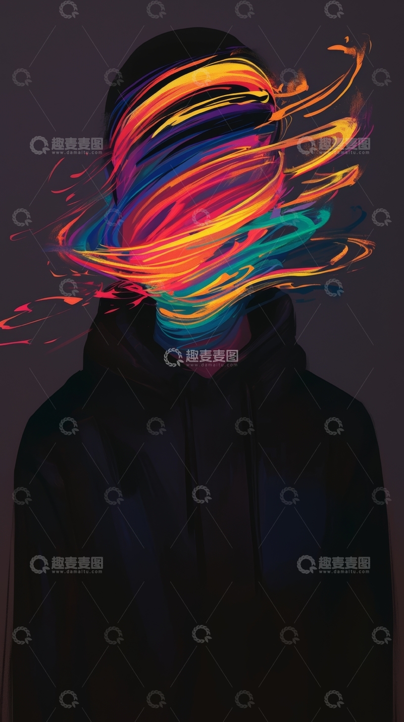 高清大图下载【趣麦麦图】色彩斑斓的光影人物肖像