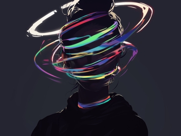 环绕光圈的神秘人物