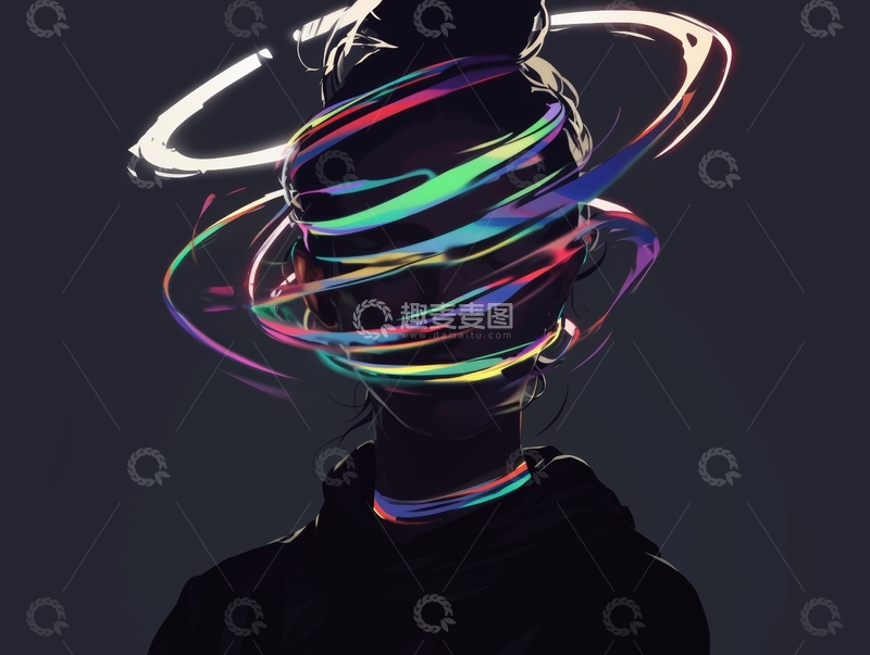 高清大图下载【趣麦麦图】环绕光圈的神秘人物