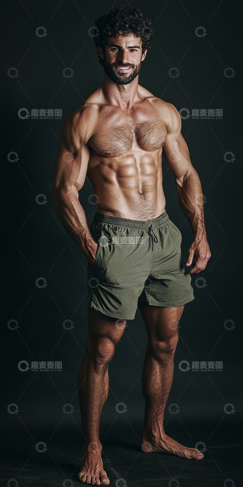 高清大图下载【趣麦麦图】健美男子展示肌肉