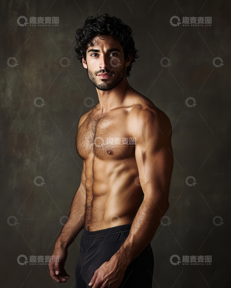高清大图下载【趣麦麦图】健美男子展示肌肉