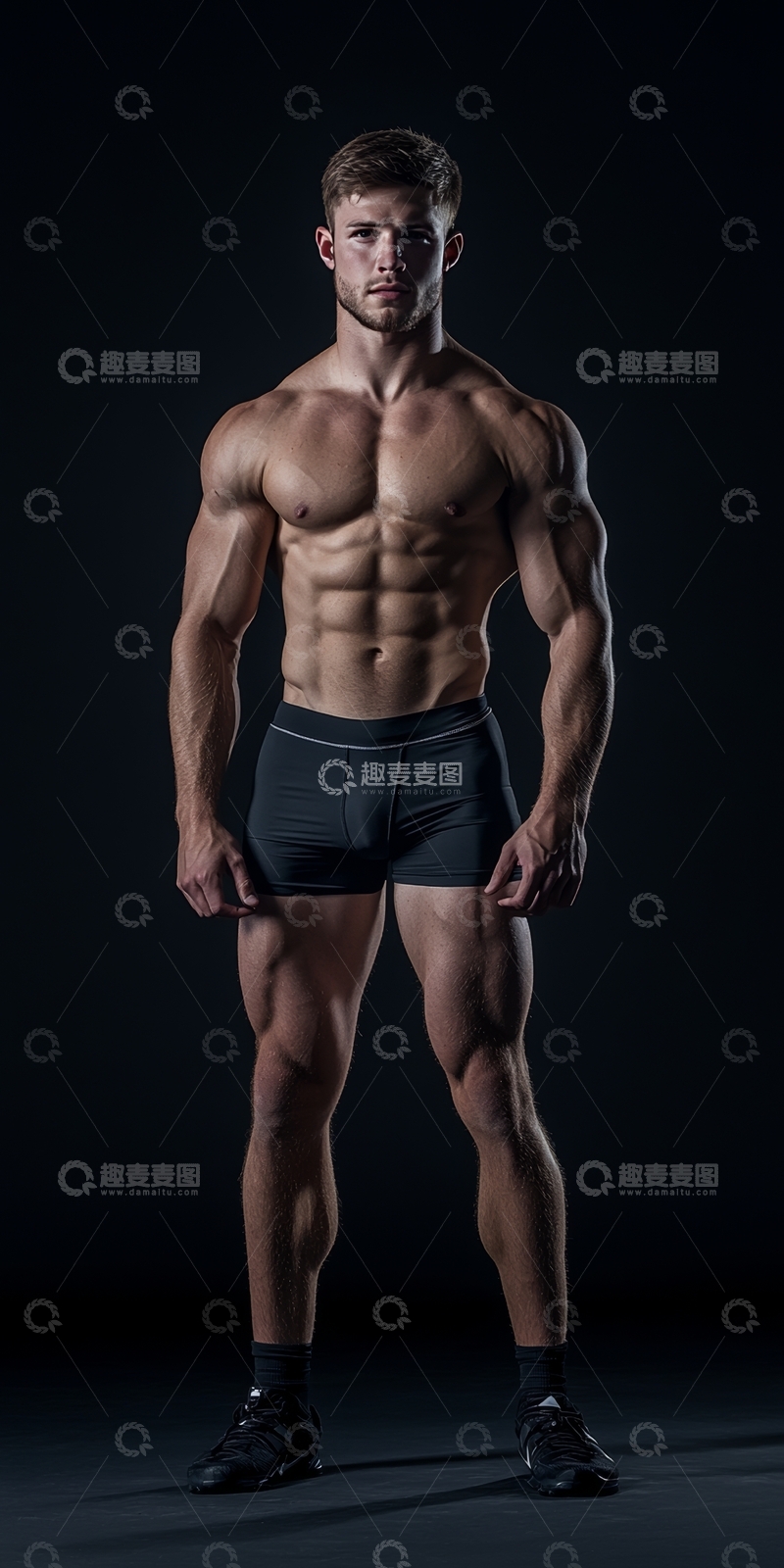高清大图下载【趣麦麦图】健美男子展示肌肉